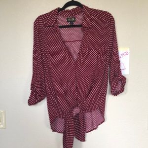 Vixbe front tie button up